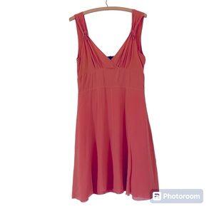 Sandra Angelozzi silk dress. Coral. Sleeveless. Size EU 40 is approx  6-8 US